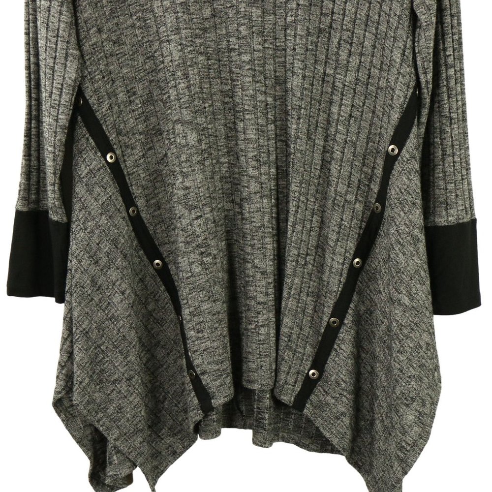 Comfy USA Randi Asymmetrical Hem Heather Gray Tunic Top M - Picture 2 of 4